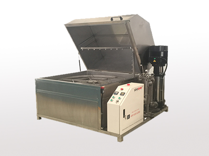 Single station rotary cleaning machine